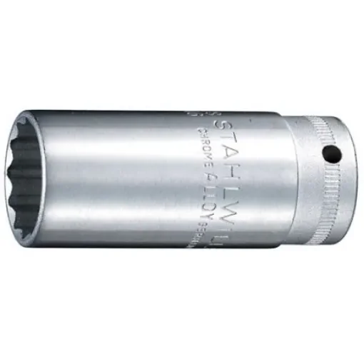 STAHLWILLE 3/8 in Drive 18mm Deep Socket, 12 point, 65 mm Overall Length - 02020018 product image
