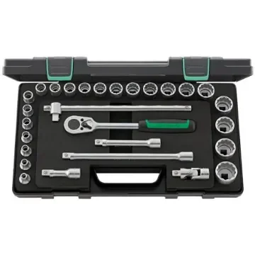 STAHLWILLE 28-Piece Metric 1/2 in Standard Socket Set with Ratchet, 12 point - 96031407 product image
