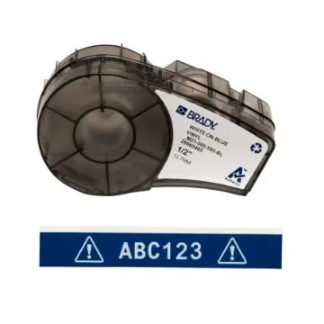 Brady B-595 White on White on Blue Label Printer Tape, 6.4 m Length, 12.70 mm Width - M21-500-595-BL product image