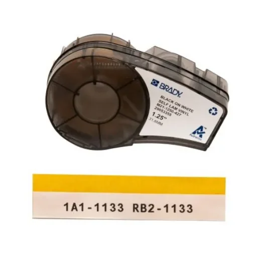 Brady B-427 Black on White, Transparent Label Printer Tape, 4.27 m Length, 31.75 mm Width - M21-1250-427 product image