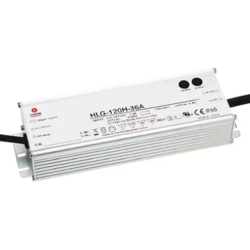 MEAN WELL LED Driver, 15V Output, 120W Output, 8A Output, Constant Voltage Dimmable - HLG-120H-15A product image