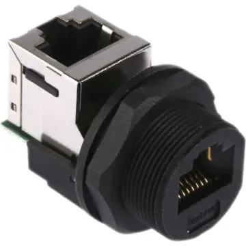 Amphenol Socapex RJ45F7RJ Series Female RJ45 Connector, Panel Mount Right Angle - RJ45F7RJ90 product image