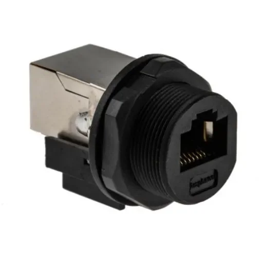 Amphenol Socapex RJ45F7RJ Series Female RJ45 Connector, Panel Mount Straight product image