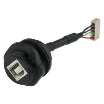 Amphenol Socapex Straight, Jam Nut, Male to Female- Single Port Type B 2.0 USB Connector - USBBF7 product image