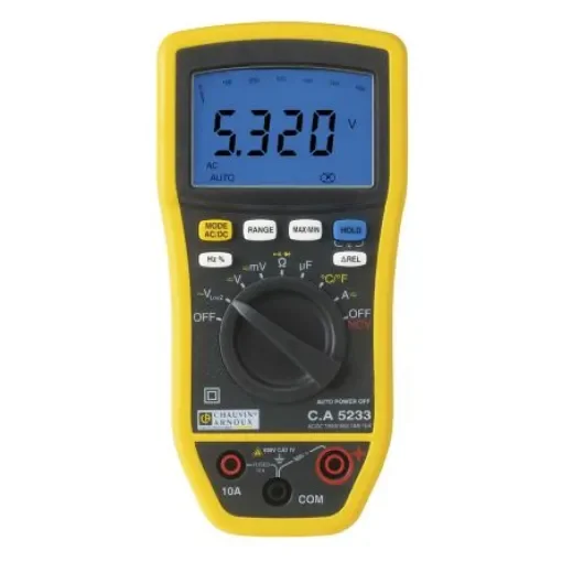 Chauvin Arnoux CA 5233 Handheld Digital Multimeter, True RMS, 10A ac Max, 10A dc Max, 600V ac Max - P01196733 product image