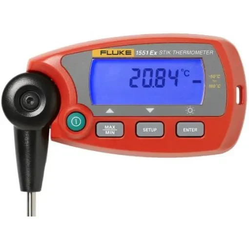 Fluke calibration 1551A Wired Digital Thermometer for Industrial Use, RTD Probe, 1 Input(s), +160°C Max, ±0.05 °C - 1551A-9-DL product image
