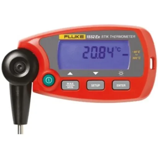Fluke calibration 1552A Wired Digital Thermometer for Industrial Use, PRT Probe, 1 Input(s), +300°C Max, ±0.05 °C - 1552A-12-DL product image