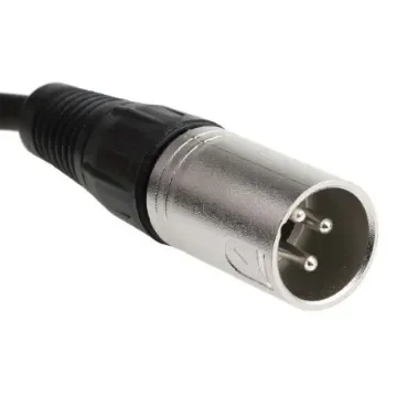 RS PRO Female 3 Pin XLR to Male 3 Pin XLR  Cable, Black, 20m - 7424523 product image