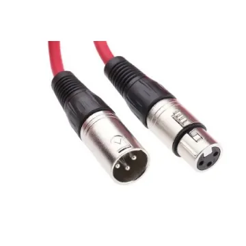 RS PRO Female 3 Pin XLR to Male 3 Pin XLR  Cable, Red, 20m - 7424535 product image
