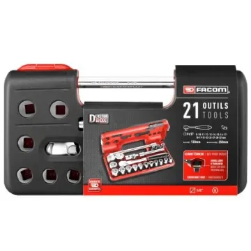 Facom 21-Piece Metric 1/2 in Standard Socket Set with Ratchet, 6 point - SL.DBOX1PB product image