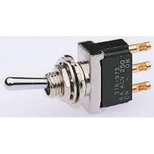 TE Connectivity Toggle Switch, Panel Mount, Latching, SPDT, Solder Terminal, 20V - 4-6437630-0 product image