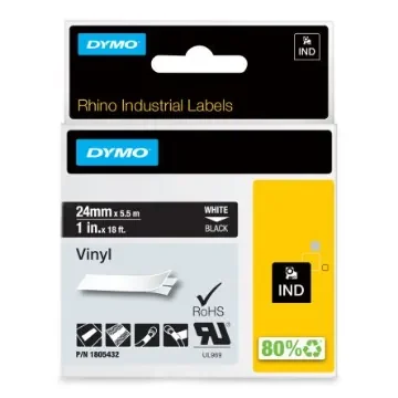 Dymo White on Black Label Printer Tape, 18 ft Length, 24 mm Width - 1805432 product image