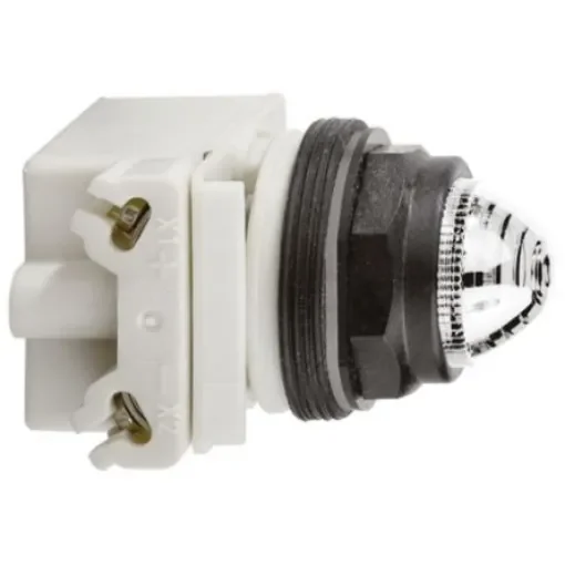 Schneider Electric, Harmony 9001SK, Panel Mount White LED Pilot Light, 30mm Cutout, IP66, 24V ac/dc - 9001SKP35LWW9 product image