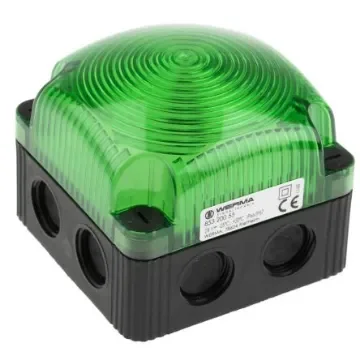 Werma BWM 853 Series Green Steady Beacon, 24 V dc, Surface Mount, Wall Mount, LED Bulb, IP66, IP67 - 853.200.55 product image