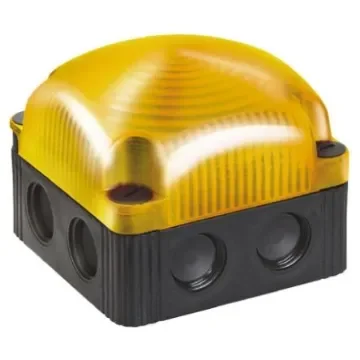 Werma BWM 853 Series Yellow Flashing Beacon, 24 V dc, Wall Mount, LED Bulb, IP66, IP67 - 853.320.55 product image