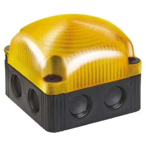 Werma BWM 853 Series Yellow Flashing Beacon, 24 V dc, Wall Mount, LED Bulb, IP66, IP67 - 853.320.55 product image