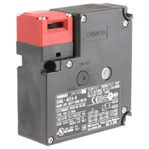 Omron D4NL Series Safety Switch, Power to Unlock, 24V dc, 2NC/1NO + 1NC/1NO - D4NL-4EFA-B product image