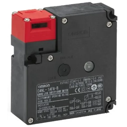 Omron D4NL Series Solenoid Interlock Switch, Power to Unlock, 24V dc, 2NC + 1NC/1NO - D4NL-4CFA-B4 product image