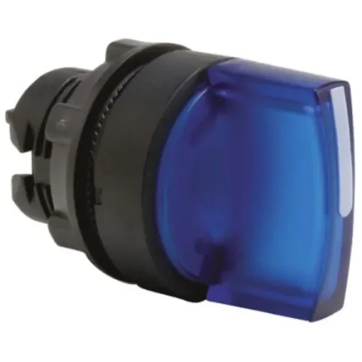 Schneider Electric Harmony XB5 Series 2 Position Selector Switch Head, 22mm Cutout, Blue Handle - ZB5AK1263 product image