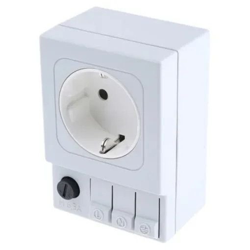 STEGO SD035 Light Grey 1 Gang Plug Socket, 6.3A, Type F - German Schuko, Indoor Use - 03500.0-00 product image