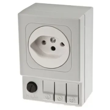 STEGO SD035 Light Grey 1 Gang Plug Socket, 6.3A, Indoor Use - 03502.0-00 product image