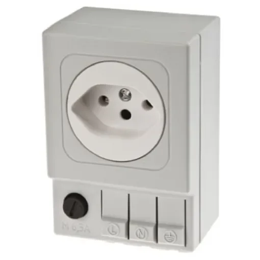 STEGO SD035 Light Grey 1 Gang Plug Socket, 6.3A, Indoor Use - 03502.0-00 product image