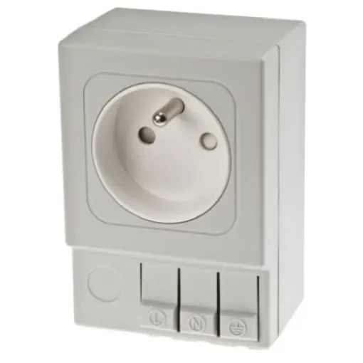 STEGO SD035 Light Grey 1 Gang Plug Socket, 16A, Type E - French, Indoor Use - 03501.0-01 product image