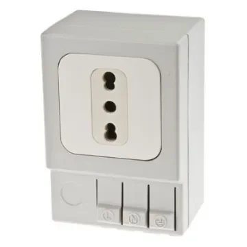 STEGO SD035 Light Grey 1 Gang Plug Socket, 16A, Type L - Italian, Indoor Use - 03505.0-01 product image