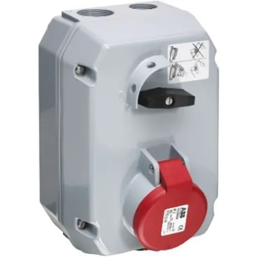 Amphenol Industrial Switchable IP44 Industrial Interlock Socket 3PN+E, Earthing Position 6h, 63A, 415 V - 2CMA168042R1000  463MM6 product image