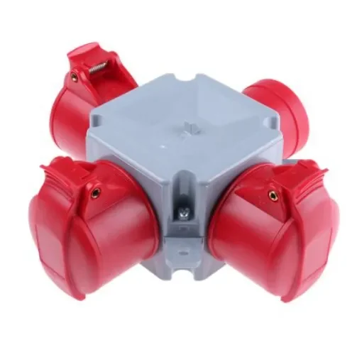 Amphenol Industrial, Easy & Safe IP44 Red 1 x 3P + N + E, 3 x 3P + N + E Industrial Power Connector Adapter Plug, - 2CMA168124R1000  416T6 product image