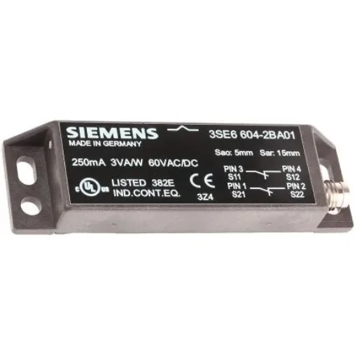 Siemens 3SE6 Series Magnetic Non-Contact Safety Switch, 60V ac/dc, Plastic Housing - 3SE6604-2BA01 product image