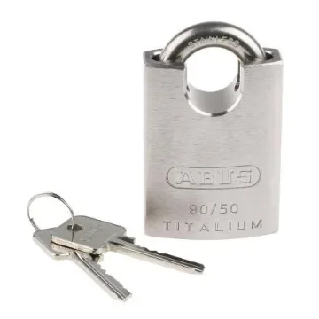 ABUS Key Weatherproof Titanium Weatherproof Padlock, 9.5mm Shackle, 50mm Body - 90RK/50 product image