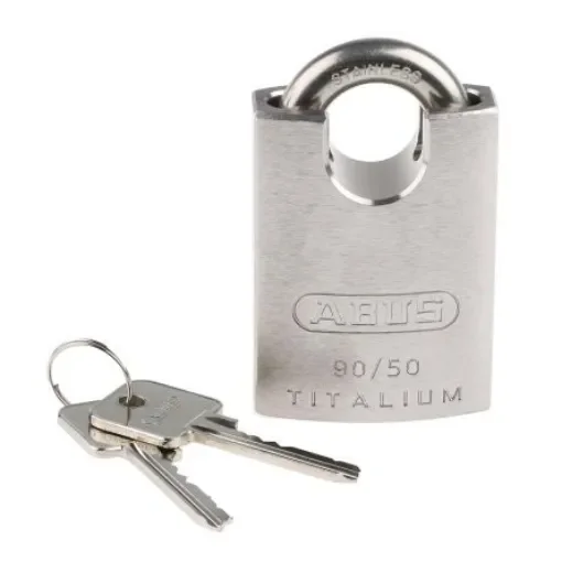 ABUS Key Weatherproof Titanium Weatherproof Padlock, 9.5mm Shackle, 50mm Body - 90RK/50 product image