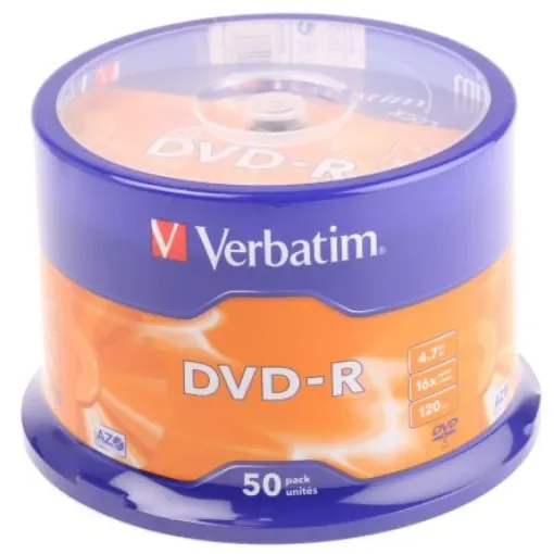 Verbatim DVD-R, 4.7 GB, 16X, 50 Pack - 43548 product image