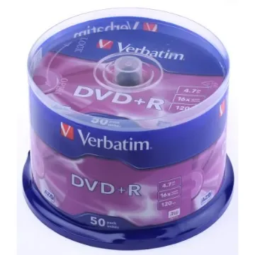Verbatim DVD+R, 4.7 GB, 16X, 50 Pack - 43550 product image