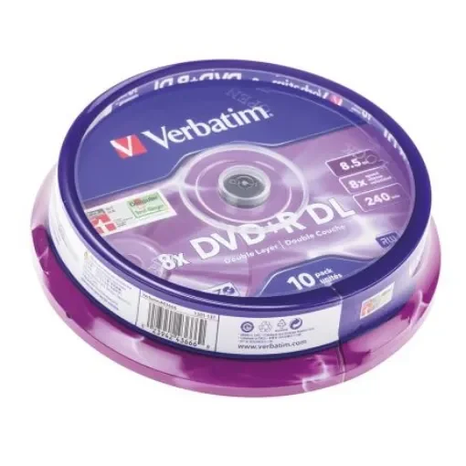 Verbatim DVD+R DL, 8.5 GB, 8X, 10 Pack - 43666 product image