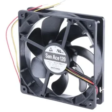 Sanyo Denki San Ace 9S Series Axial Fan, 12 V dc, DC Operation, 99.6m³/h, 1.56W, 130mA Max, 120 x 120 x 25mm - 9S1212M4011 product image