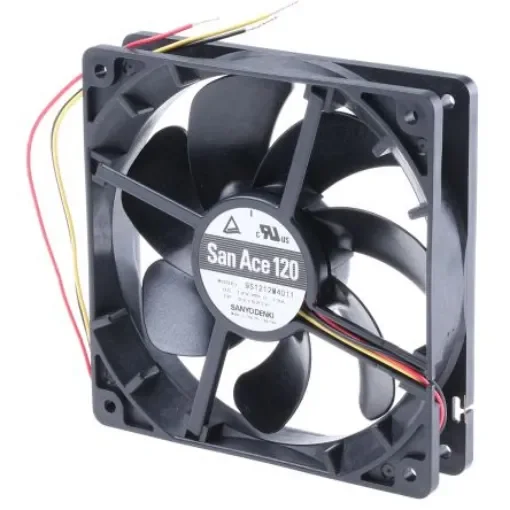 Sanyo Denki San Ace 9S Series Axial Fan, 12 V dc, DC Operation, 99.6m³/h, 1.56W, 130mA Max, 120 x 120 x 25mm - 9S1212M4011 product image