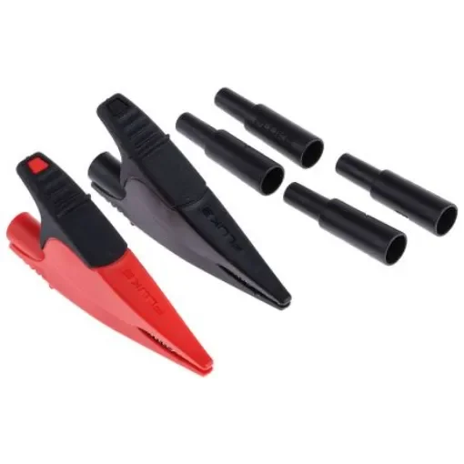 Fluke Crocodile Clip, Nickel-Plated Steel Contact, 10A, Black, Red - AC285-FTP product image