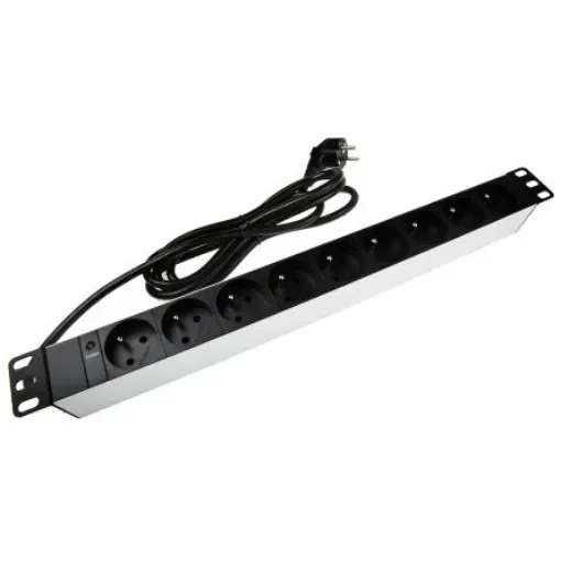 RS PRO Type E - French 9 Gang Power Distribution Unit, 2.5m Cable, 16A - 7553961 product image