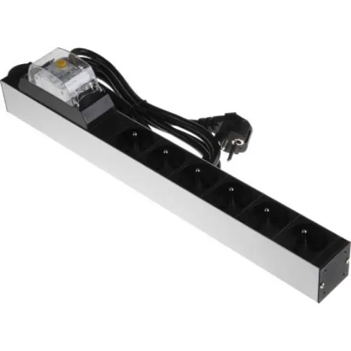 RS PRO Type E - French 6 Gang Power Distribution Unit, 2.5m Cable, 16A, RCD Protected - 7553970 product image
