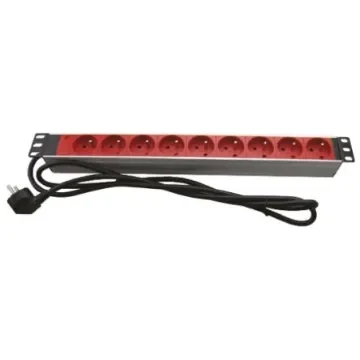 RS PRO Type E - French 9 Gang Power Distribution Unit, 2.5m Cable, 16A, 230 V ac - 7553977 product image