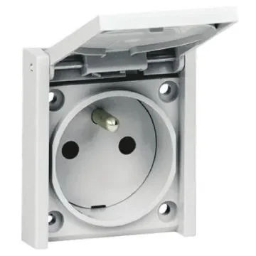 Legrand Grey 1 Gang Plug Socket, 16A, Type E - French, Outdoor Use - 0 903 35 product image