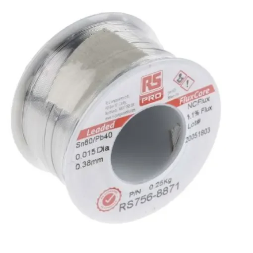 RS PRO Wire, 0.4mm Lead solder, 183°C Melting Point - 7568871 product image