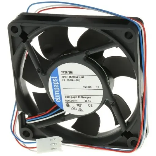 ebm-papst 700 F Series Axial Fan, 12 V dc, DC Operation, 36m³/h, 1.1W, 70 x 70 x 15mm - 712F/2M-006 product image