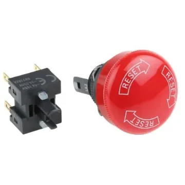 Omron A165E Series Twist Release Emergency Stop Push Button, Panel Mount, 16mm Cutout, 2NC, IP65 - A165E-S-02 product image