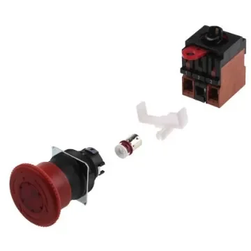 Omron A22E Series Twist Release Illuminated Emergency Stop Push Button, Panel Mount, 2NC, IP65 - A22EL-M-24A-02 product image