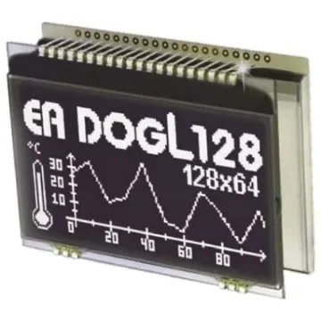 Display Visions EA DOGL128S-6 Graphic LCD Display, Green, RGB, White on Black, Transmissive product image