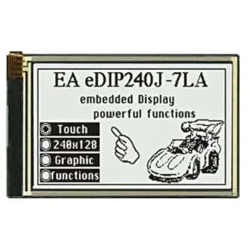 Display Visions EA eDIP240J-7LWTP Graphic LCD Display, Black, White on, Transflective product image