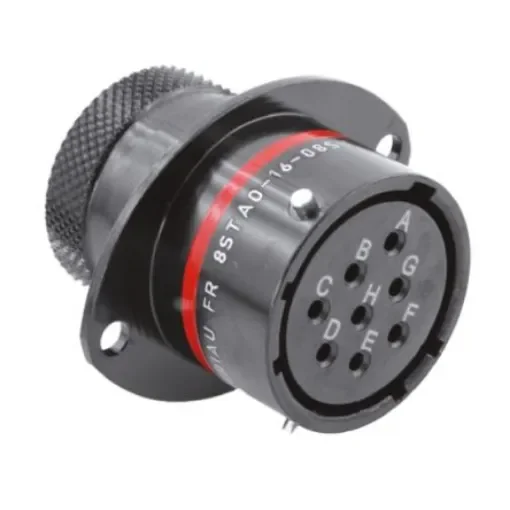 Souriau Sunbank by Eaton Circular Connector, 8 Contacts, Panel Mount, Socket, Female, IP67, 8STA Series - 8STA01608SN product image